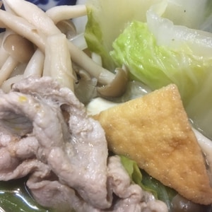 白菜と厚揚げ豚肉の煮物